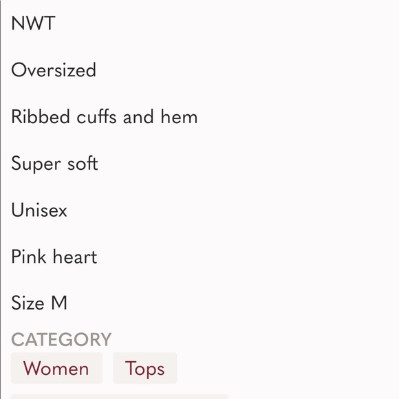 Wild Fable Pink/Red Heart Sweatshirt Unisex NWT - Picture 7 of 7